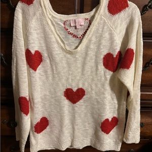Red and white Pink Lily sweater